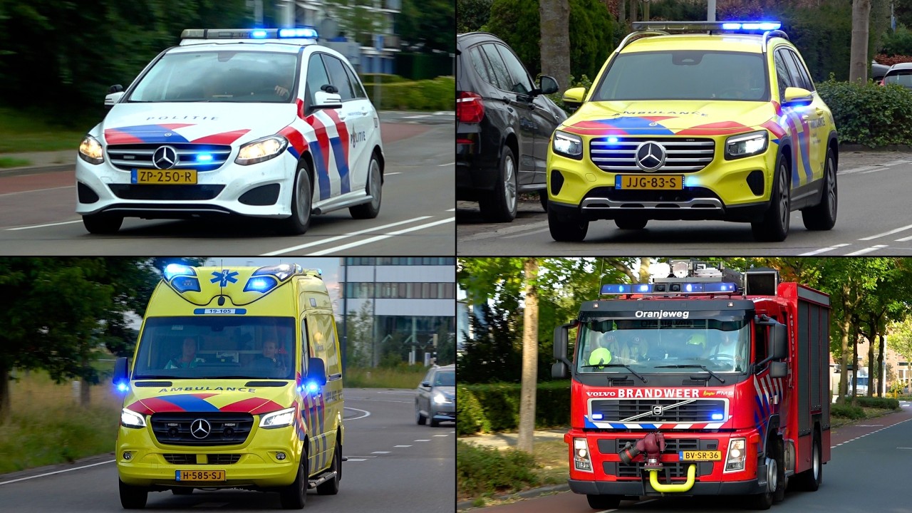 [Nieuwe Rapid Responder] Ambulances, Brandweer en Politie met spoed onderweg naar meldingen in Goes!