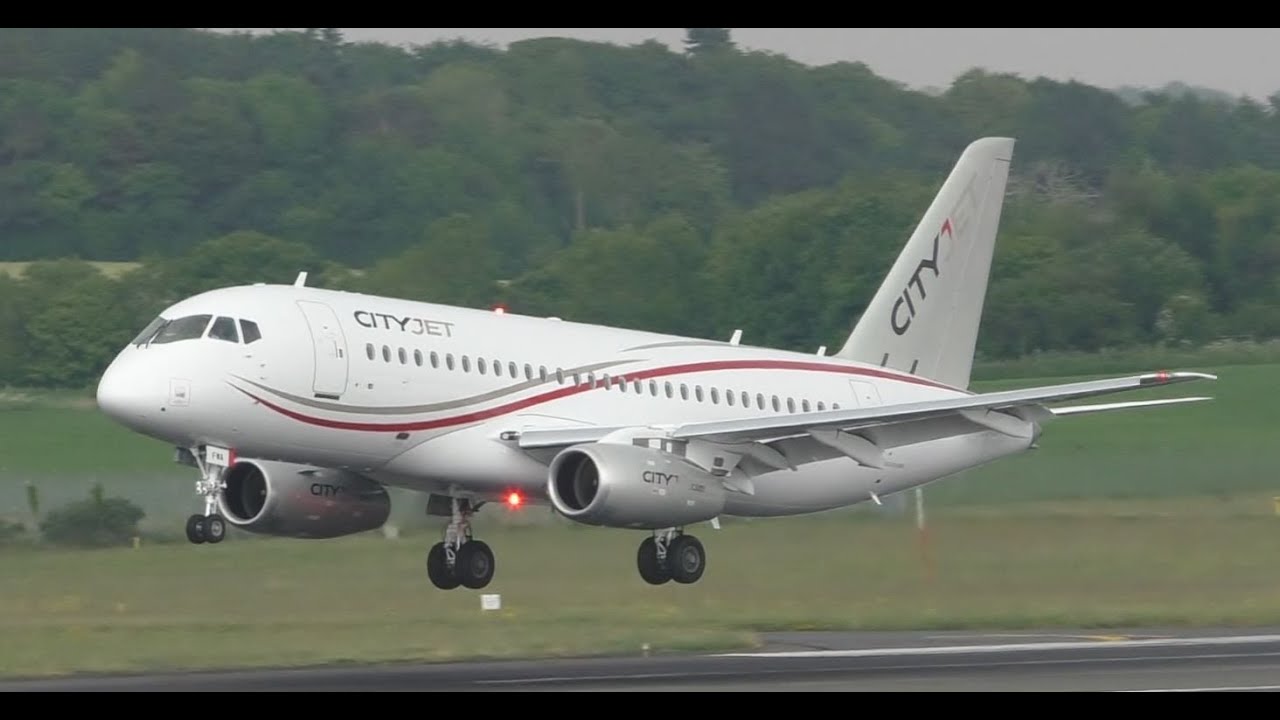 Cityjet SSJ100 Landing & Takeoff at Prestwick Airport