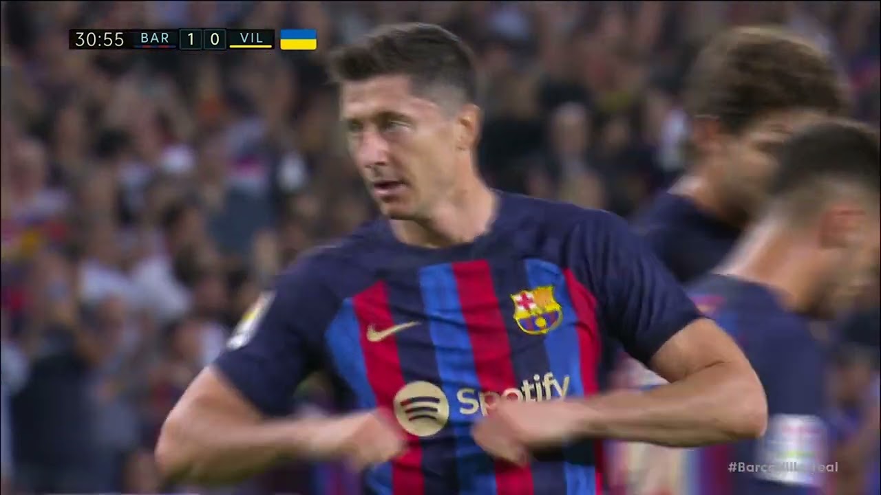 Lewandowski goal vs Villarreal - FULL HIGHLIGHT 1080p