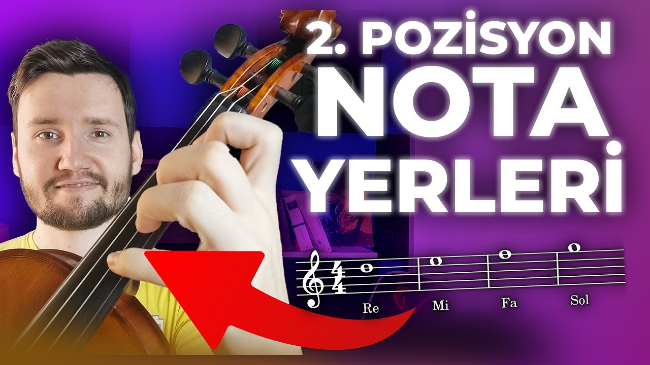 EN BASİT HALİYLE! | Kemanda 2. Pozisyon | Kemanda Nota Yerleri