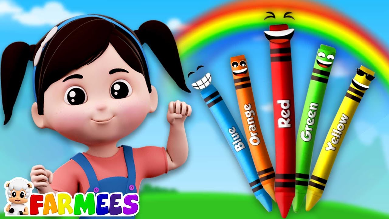 Canci&oacute;n De Colores Con Crayones Rima Divertida Para Beb&eacute;s En Edad Preescolar Por Farmees