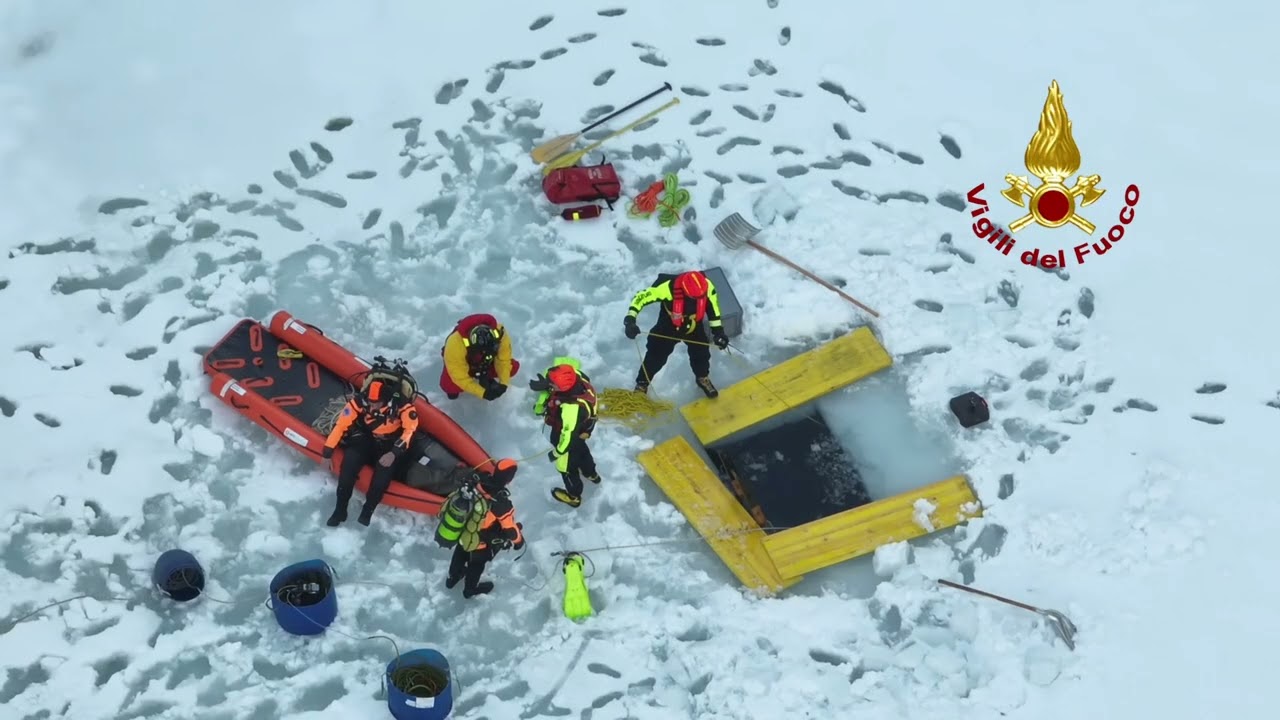 USSEAUX (TO) - ADDESTRAMENTO SOTTO LA SUPERFICIE DI UN LAGO GHIACCIATO