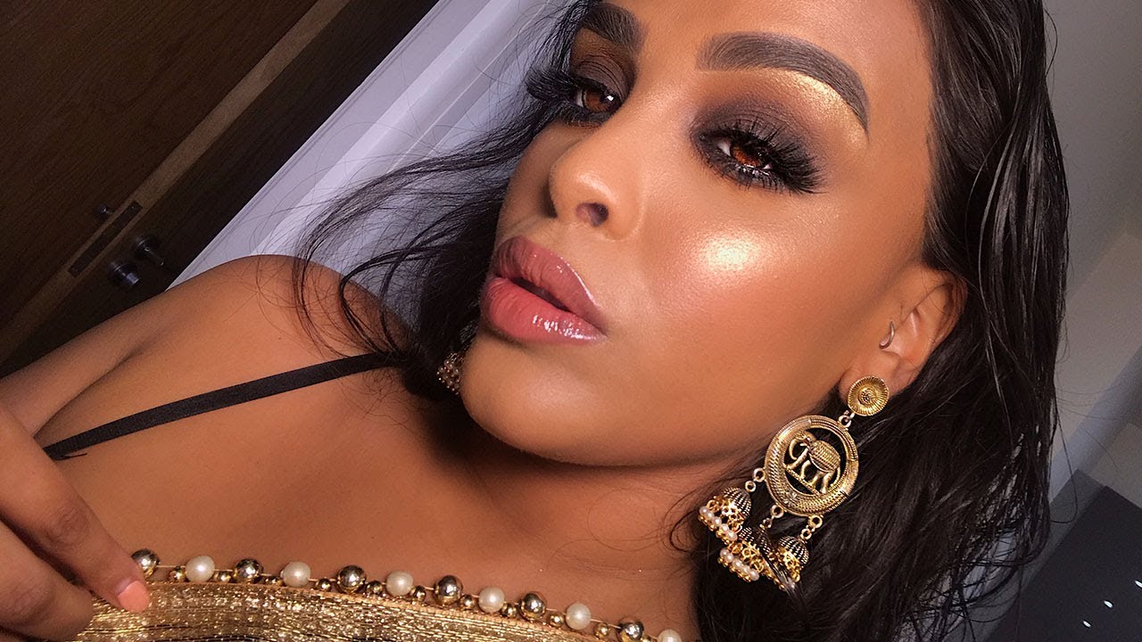 BROWN SMOKEY EYES DRUGSTORE DIWALI TUTORIAL BROWN SKIN| NikkisSecretx