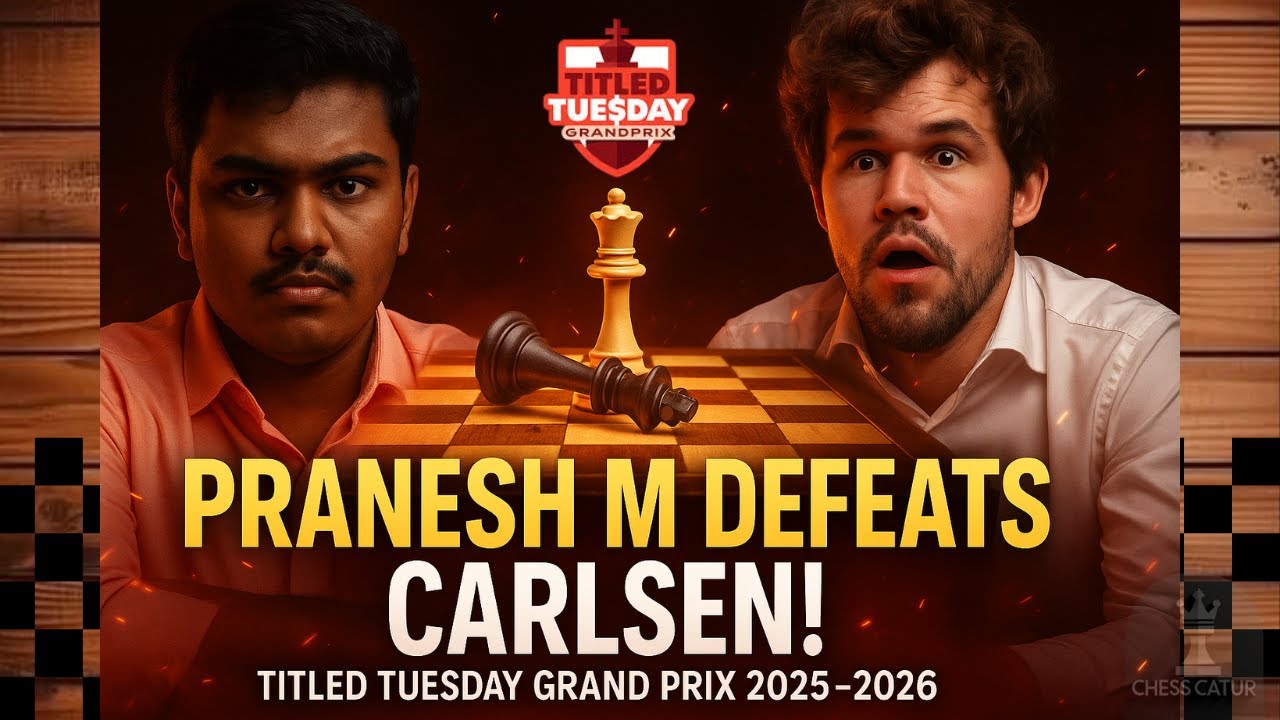 Pranesh M vs Magnus Carlsen🔹Titled Tuesday Grand Prix 2025-2026🔹Stunning Upset!