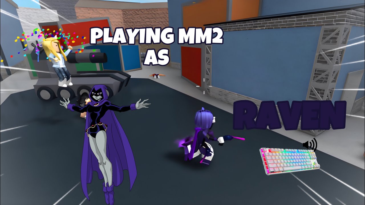 RAVEN DESTROYS TEAMERS IN MM2 + GAMEPLAY (KEYBOARD ASMR)