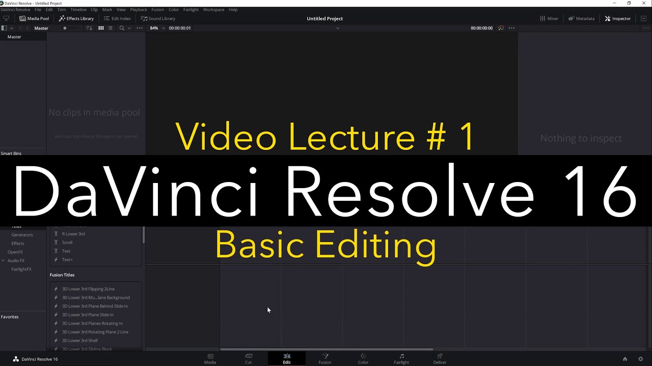 A Beginners Guide to Editing | DaVinci Resolve 16