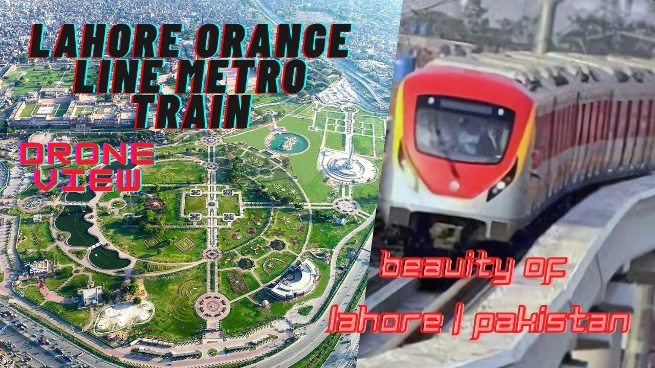 Lahore Orange Line Metro Train Complete drone view | Beauty of Lahore Pakistan.