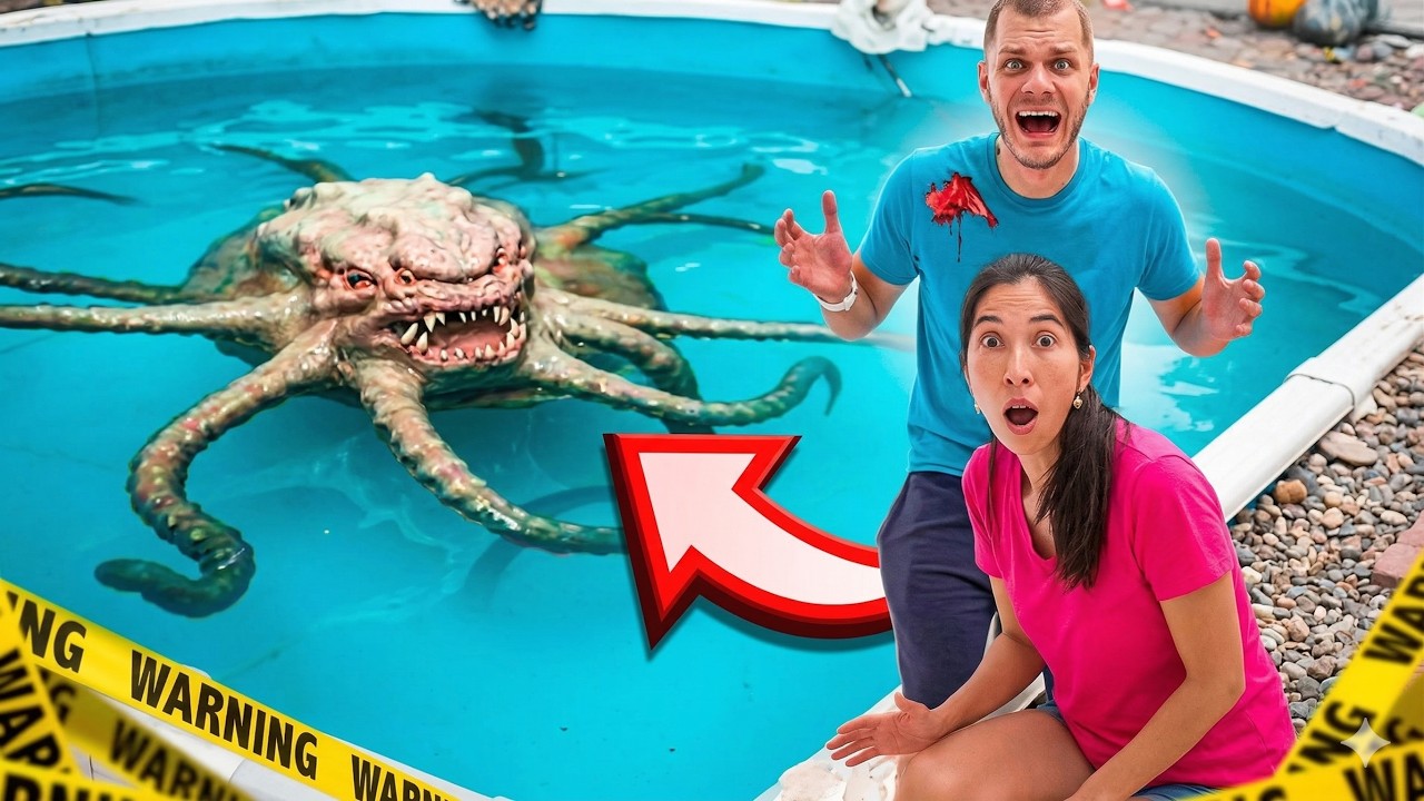 DÉ FOI PICADO POR UM BICHO ESTRANHO DENTRO DA PISCINA