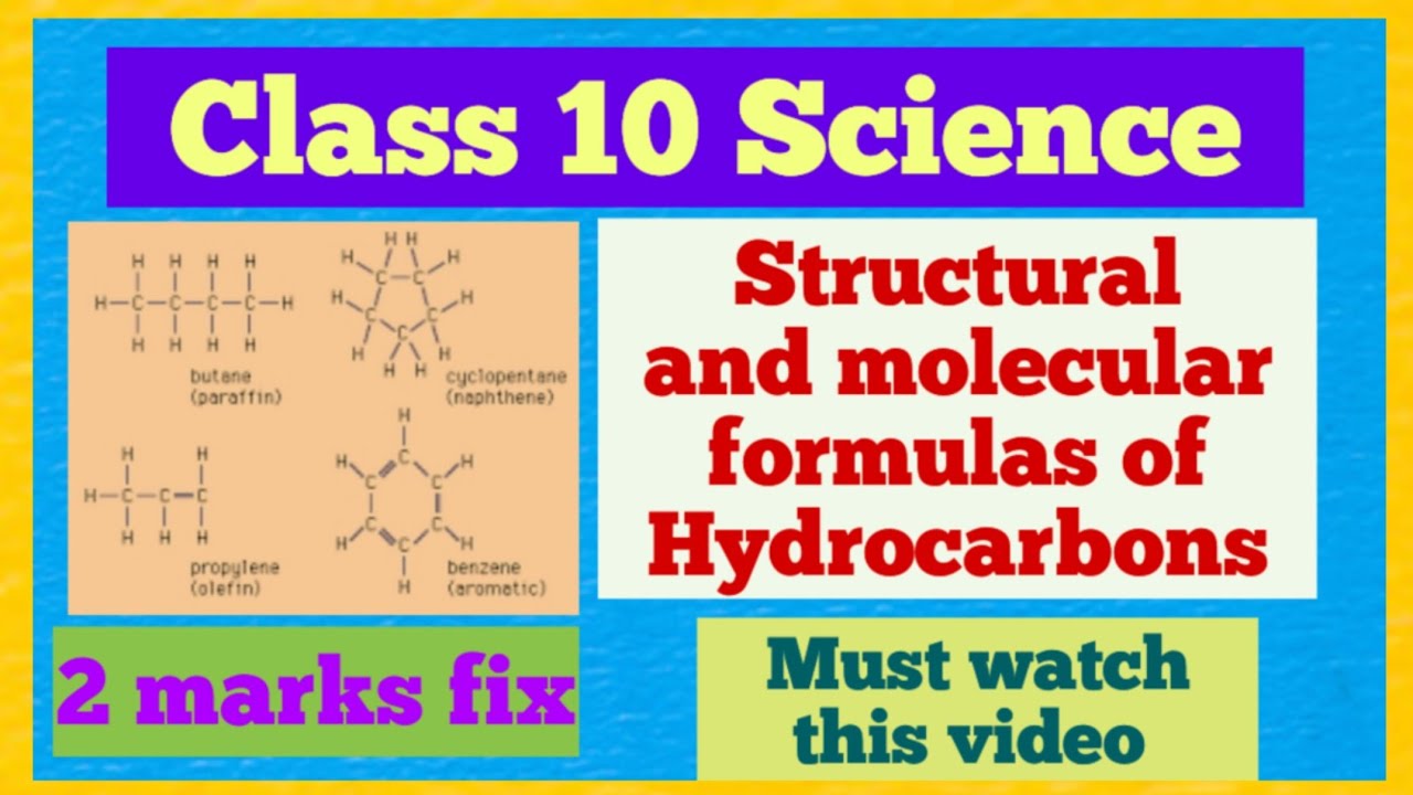 10th board exam science structural and molecular formulas of Hydrocarbons.