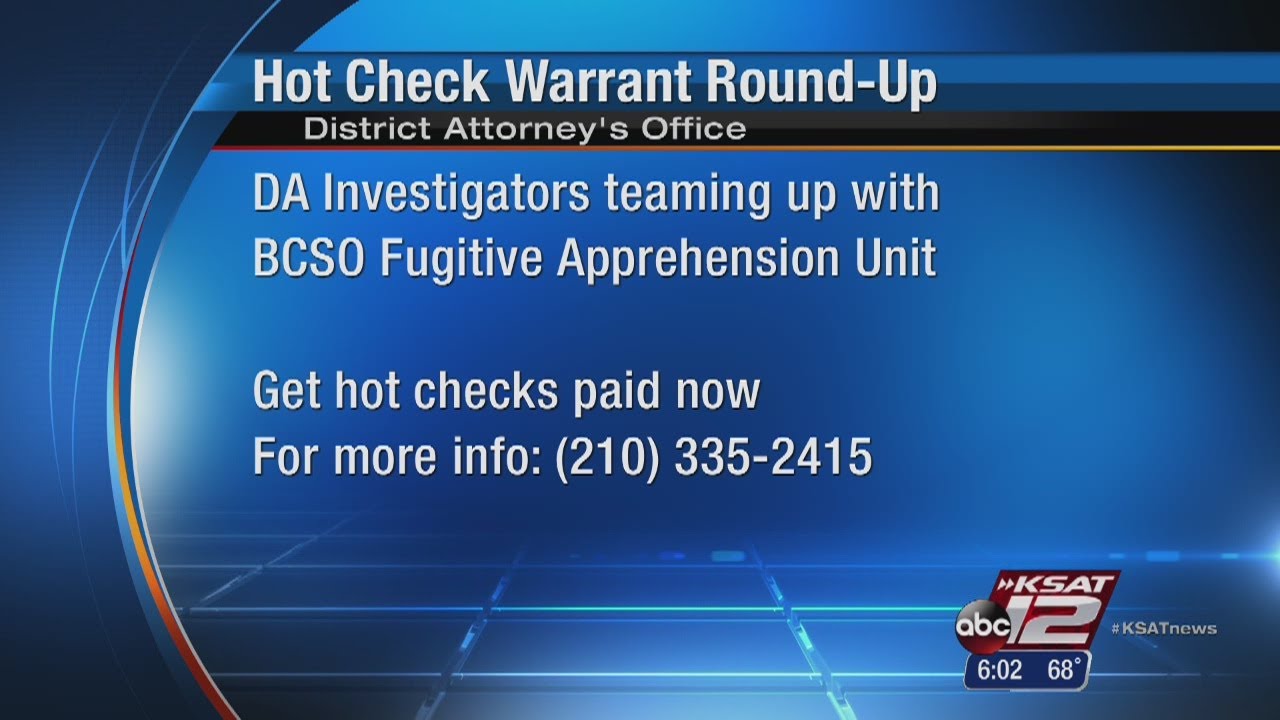 Warrant roundup planned for hot check writers
