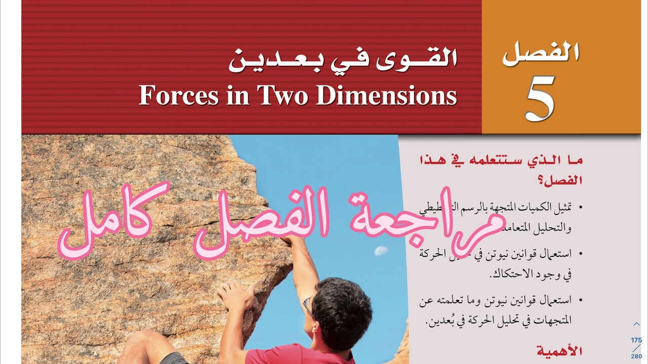 مراجعة الفصل الخامس القوى في بعدين فيزياء اول ثانوي