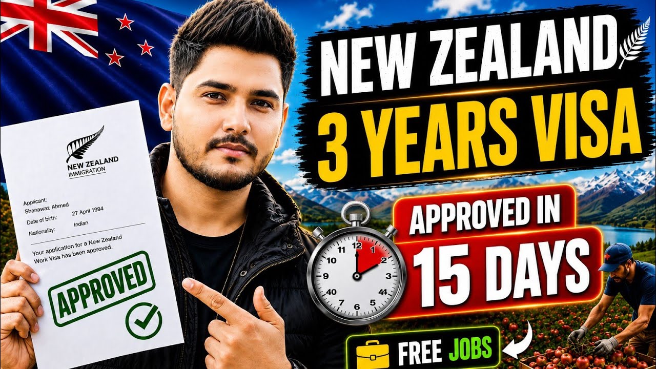 🔥New Zealand Work Visa 2026 🇳🇿 | 3 Year Visa | Approval In 15 Days