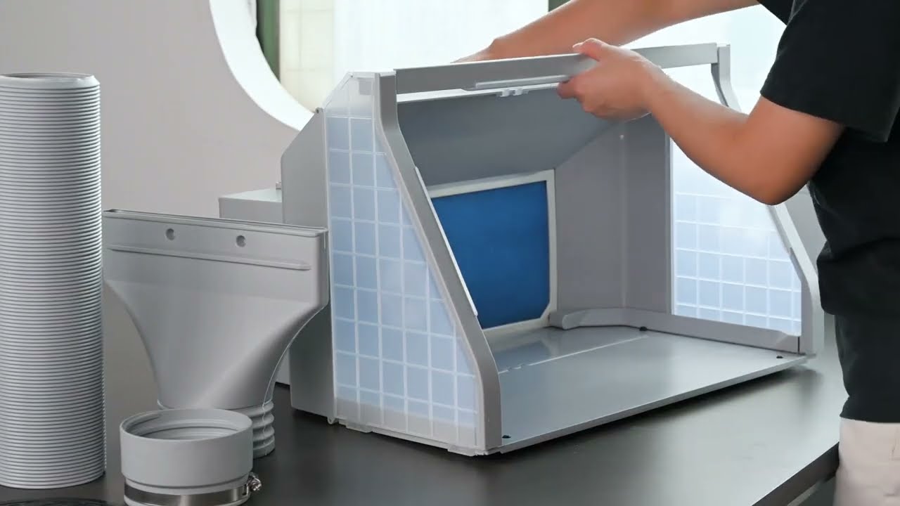 How to Set up Portable Airbrush Spray Booth With Double Fans?