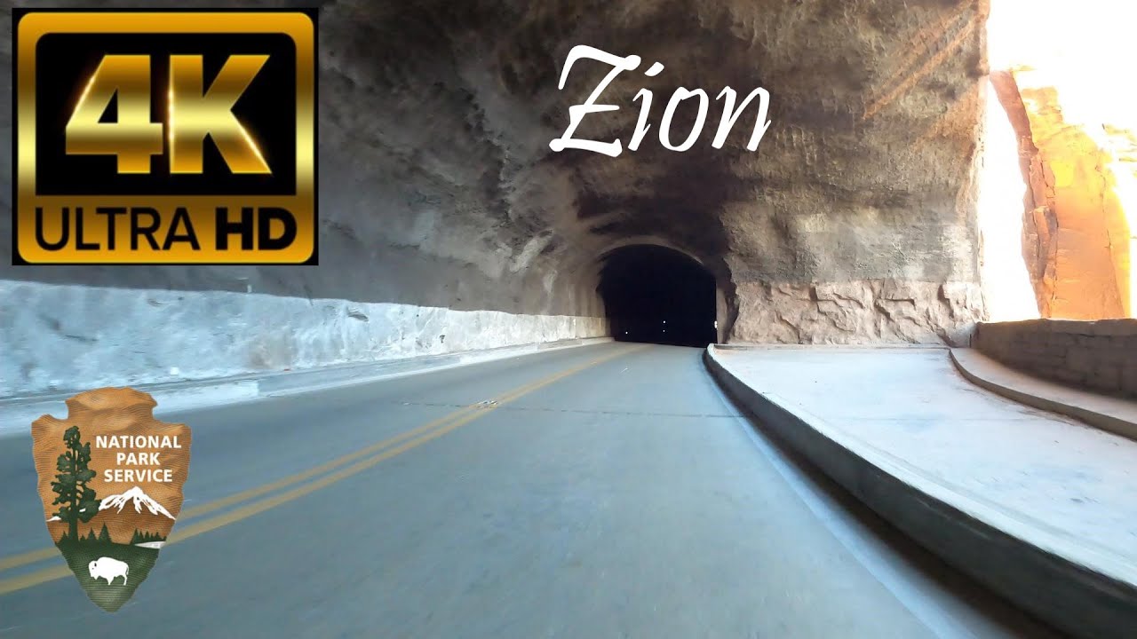 Riding Zion National Park.  Relaxing POV 4K motorcycle ride during sunrise (with music).