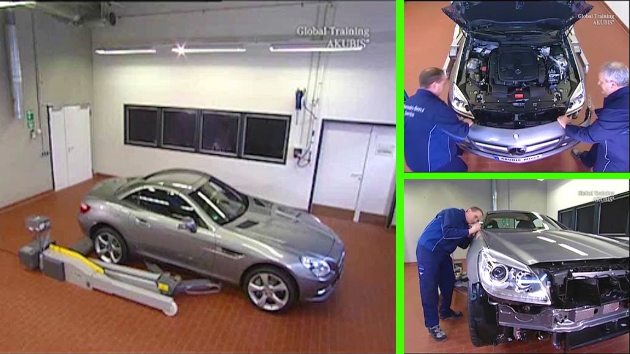 Mercedes-Benz SLK — Как снять/установить/отрегулировать передний бампер | R172