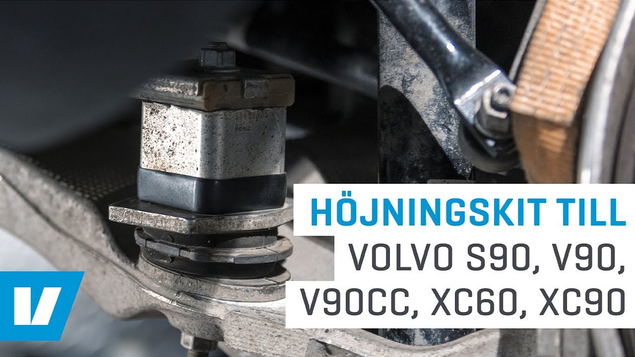 Monterar 25mm höjningssats på Volvo V90CC, passar även S90, V90, XC60, XC90, SPA