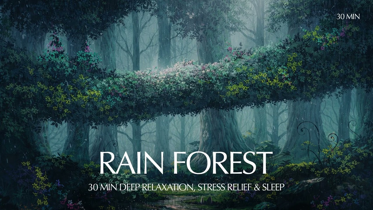 Rain Forest Sounds 🌧️ 30 Min Deep Sleep & Stress Relief | Relaxing Nature Meditation