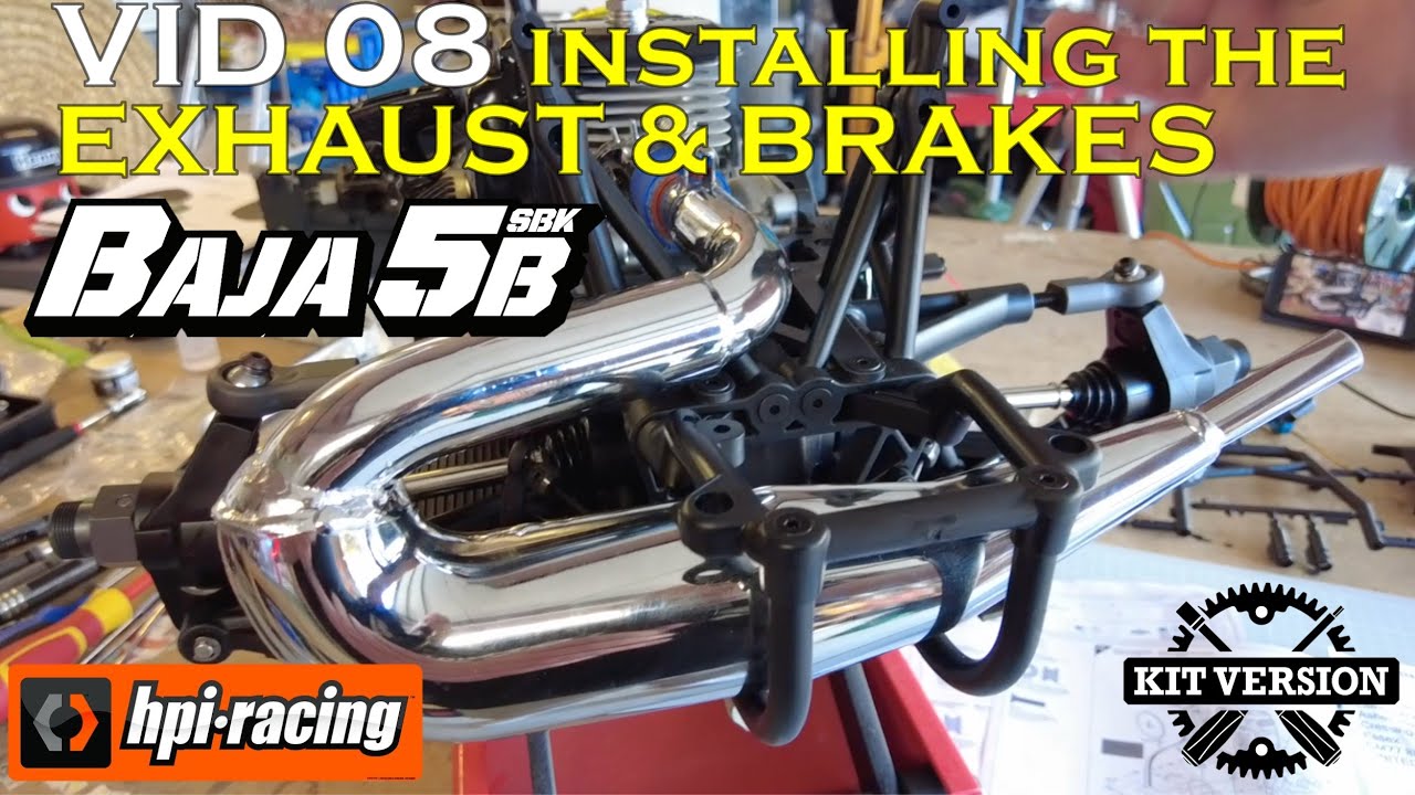 Продолжаю сборку HPI GAS Baja 5B (VID 08) в масштабе 1/5. Установка выхлопной системы и тормозов.