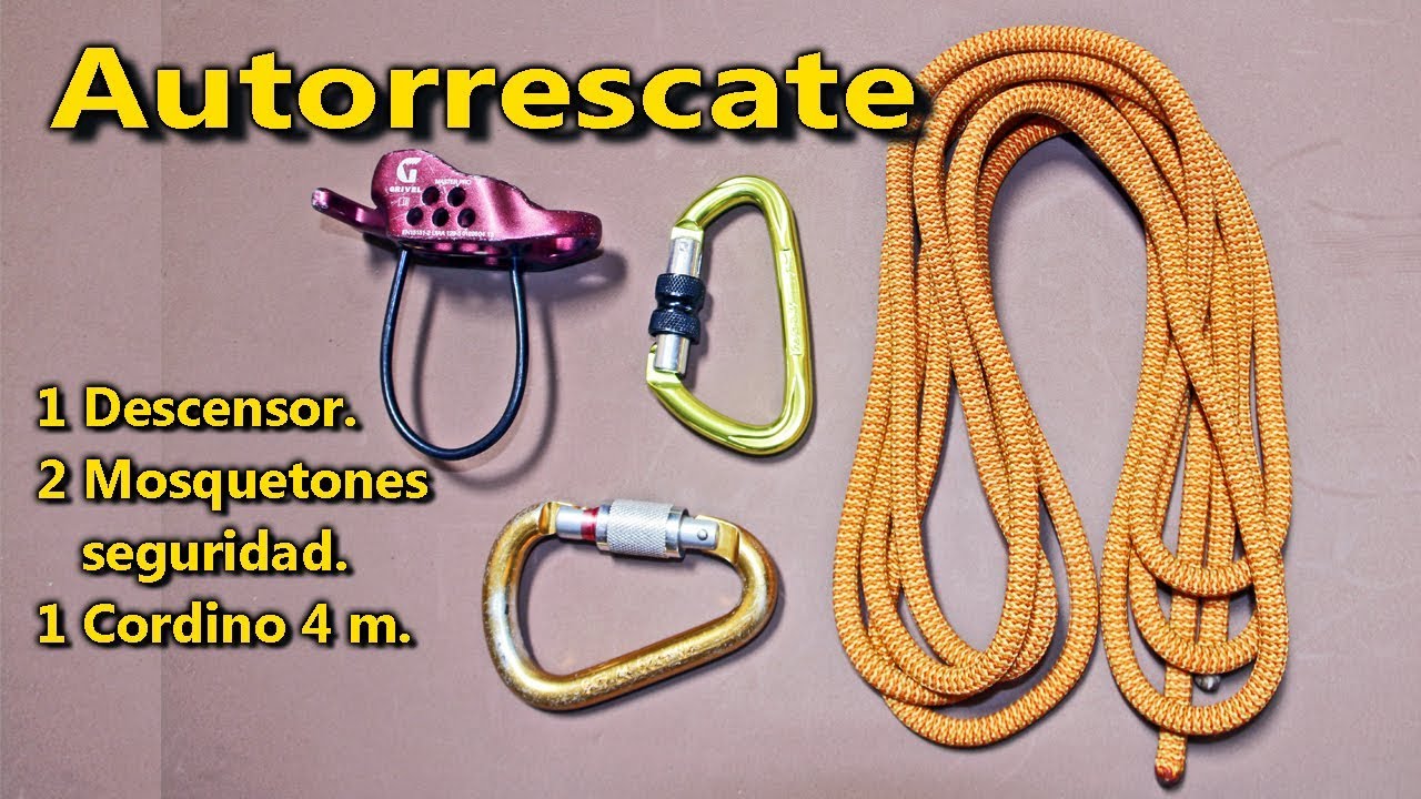 Autorrescate cordino 4 metros, Rápel - cambio de descenso a ascenso