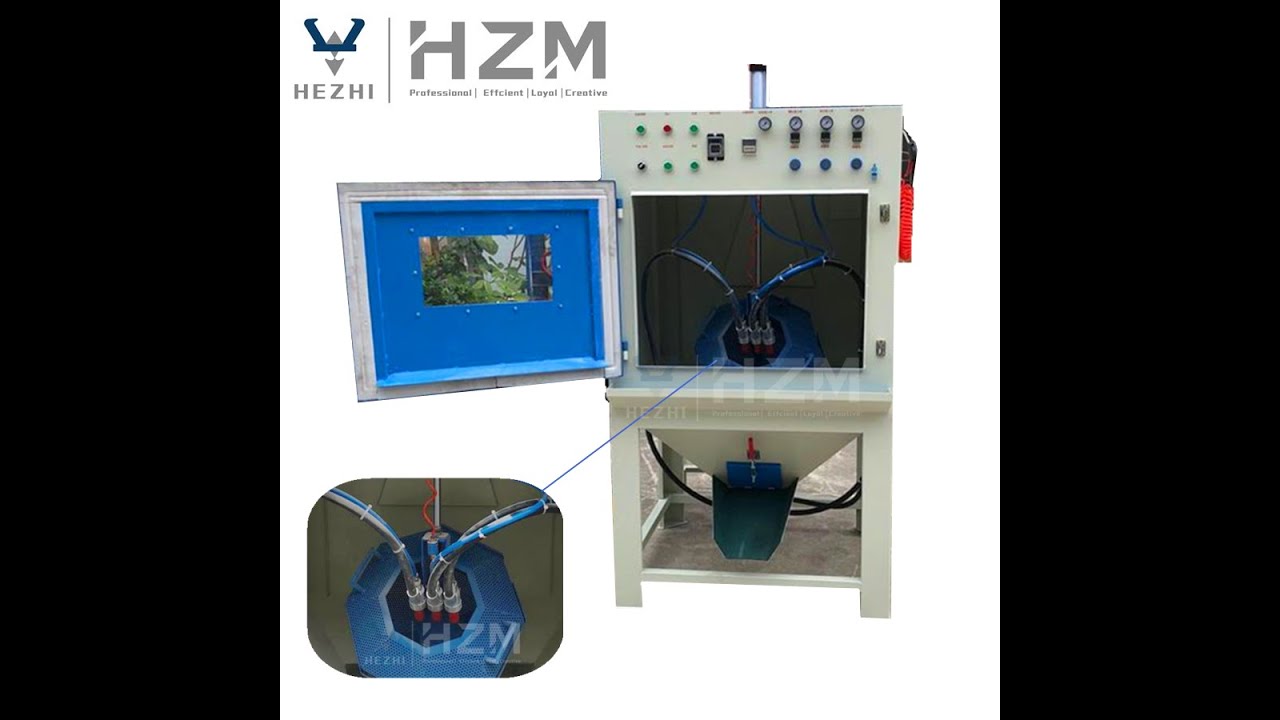 Rotary drum dustless sand blaster Rolling barrel type sand blasting machine for small product clean