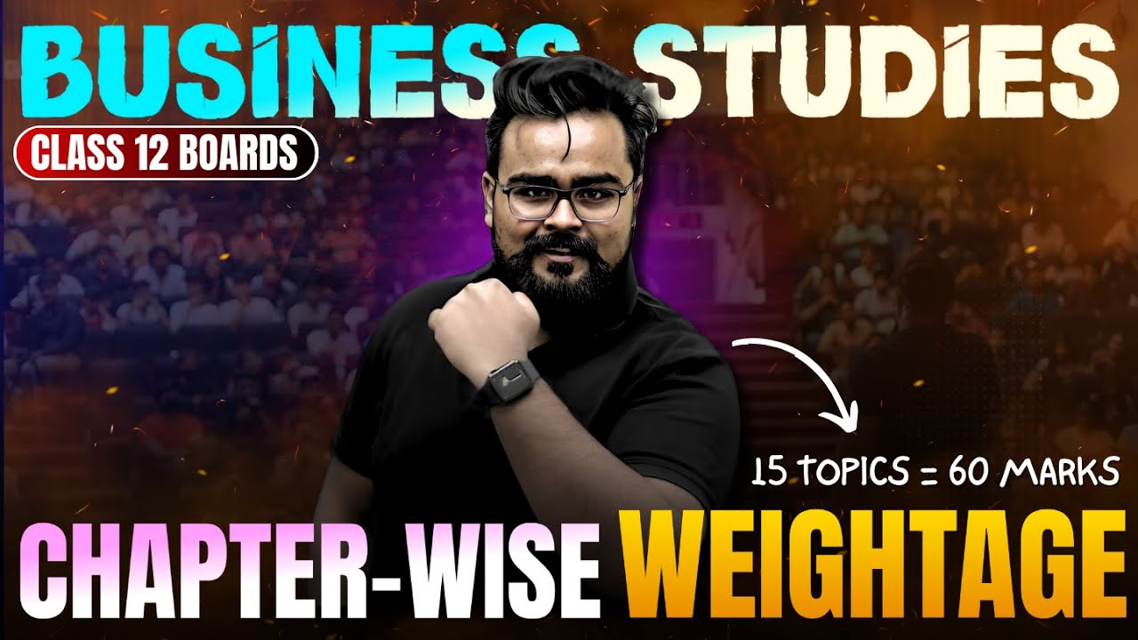 15 TOPICS - 60 MARKS 🔥 Business Studies | CHAPTER-WISE weightage and Important Topics | Class 12