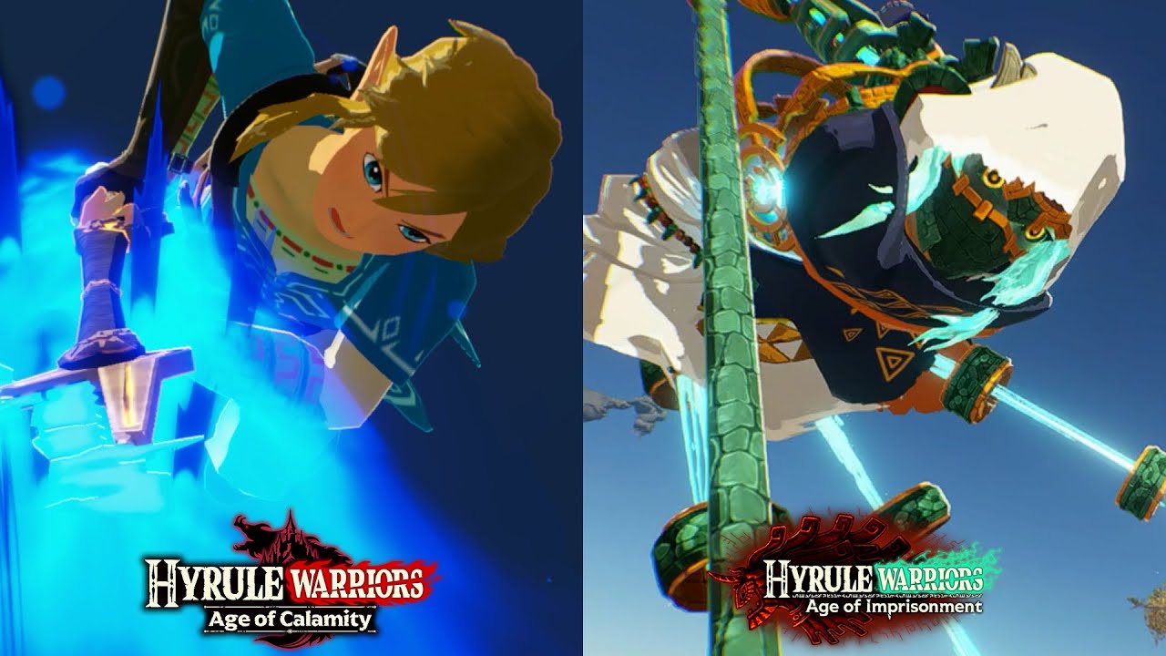 Link Vs Knight Construct (Spear) Moveset Comparison - Age Of Calamity Vs Age of Imprisonment