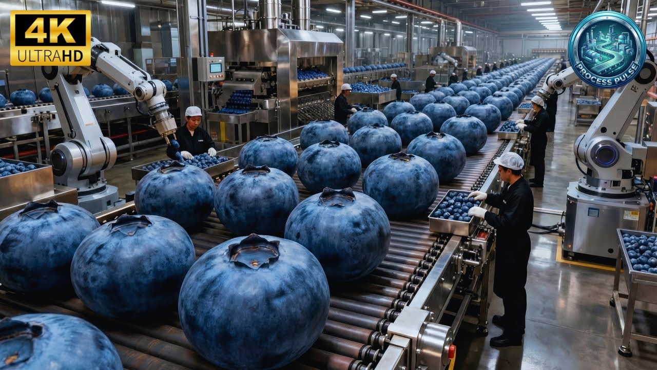 Inside a Modern Blueberry Plant: From Raw Blueberries to Deep Purple Concentrate (Full Process)