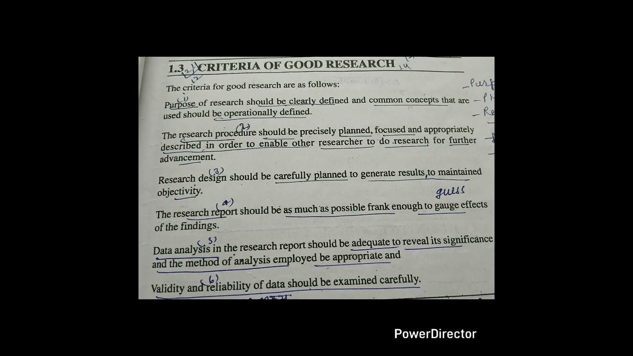 Criteria & importance of good reserch [unit 1] mpc005 IGNOU