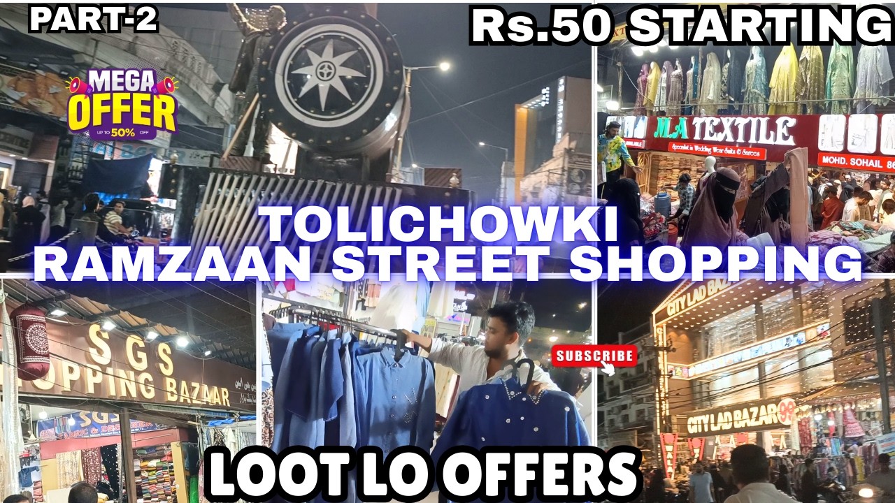 Tolichowki Ramzan Street Market 2026 Part 2 🔥 Rs.50 Starting Loot-Off Offers #hyderabad #fyp #new