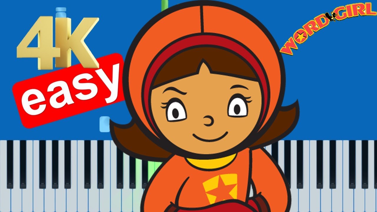 Word Girl Theme Song (Slow Easy) Piano Tutorial 4K