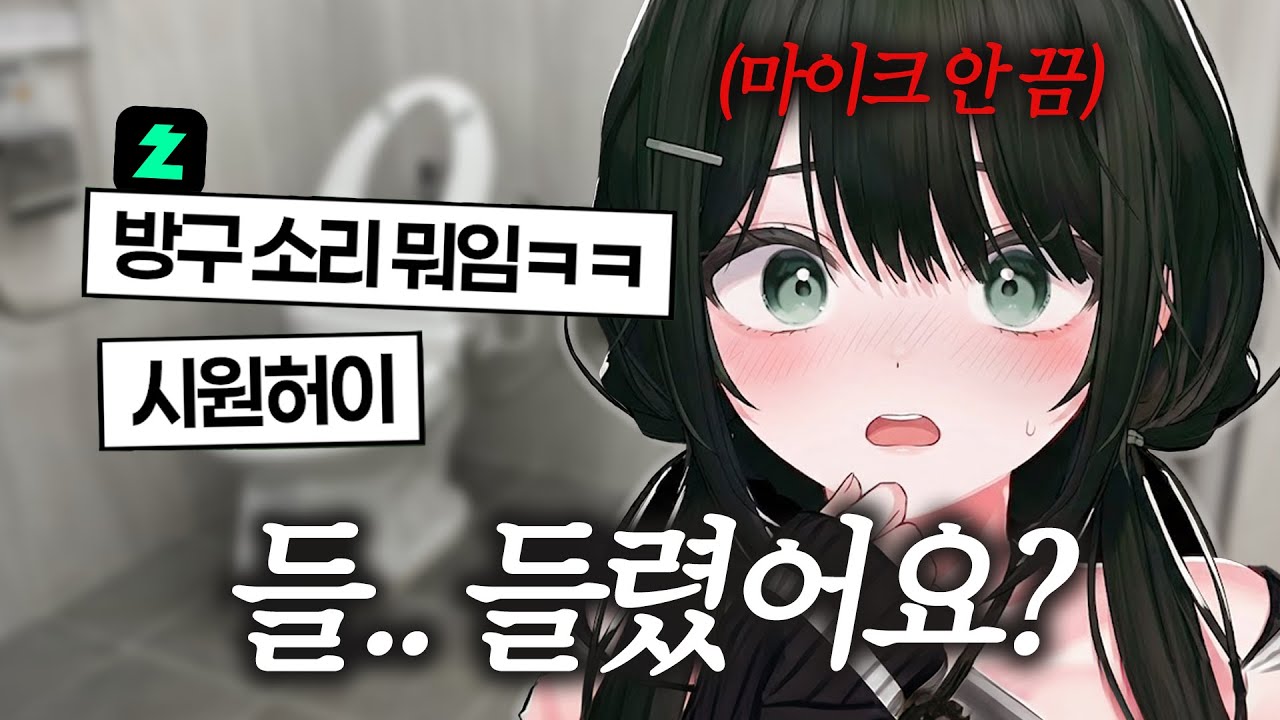 생방송 중 화장실 소리 송출된 버튜버 (실제상황)