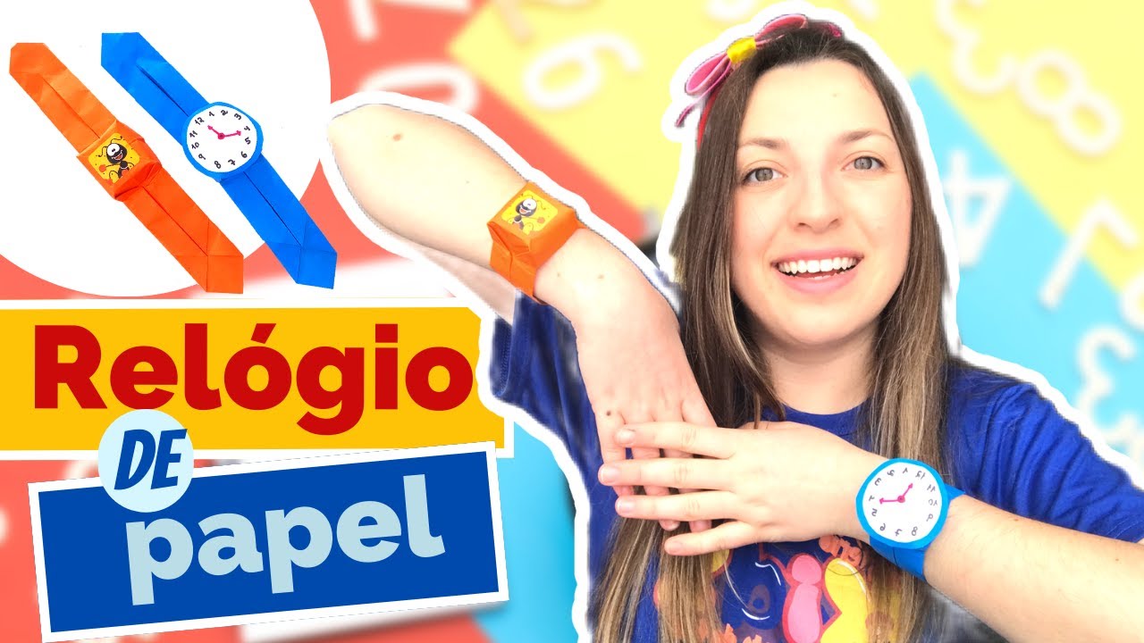 Como fazer um relógio com dobradura de papel ⏰Tempo de ser criança!