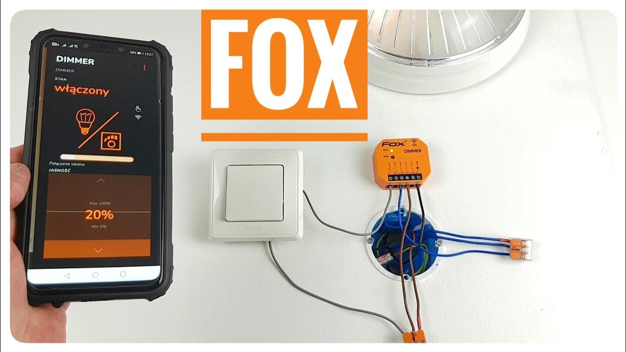 Как подключить диммер освещения 230V к электросети / FOX / WI-DIM1S1-P / 150W