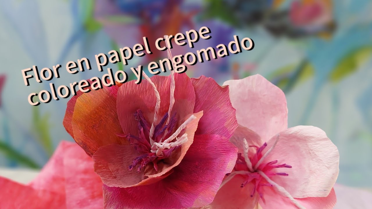 COMO CREAR TU FLOR SOÑADA EN PAPEL CREPOM COLOREANDO Y ENGOMANDO EN UN SOLO PASO.