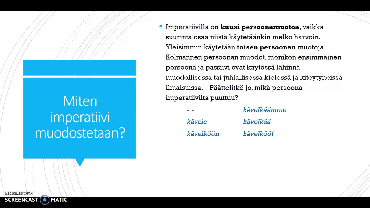 Verbin modukset: imperatiivi