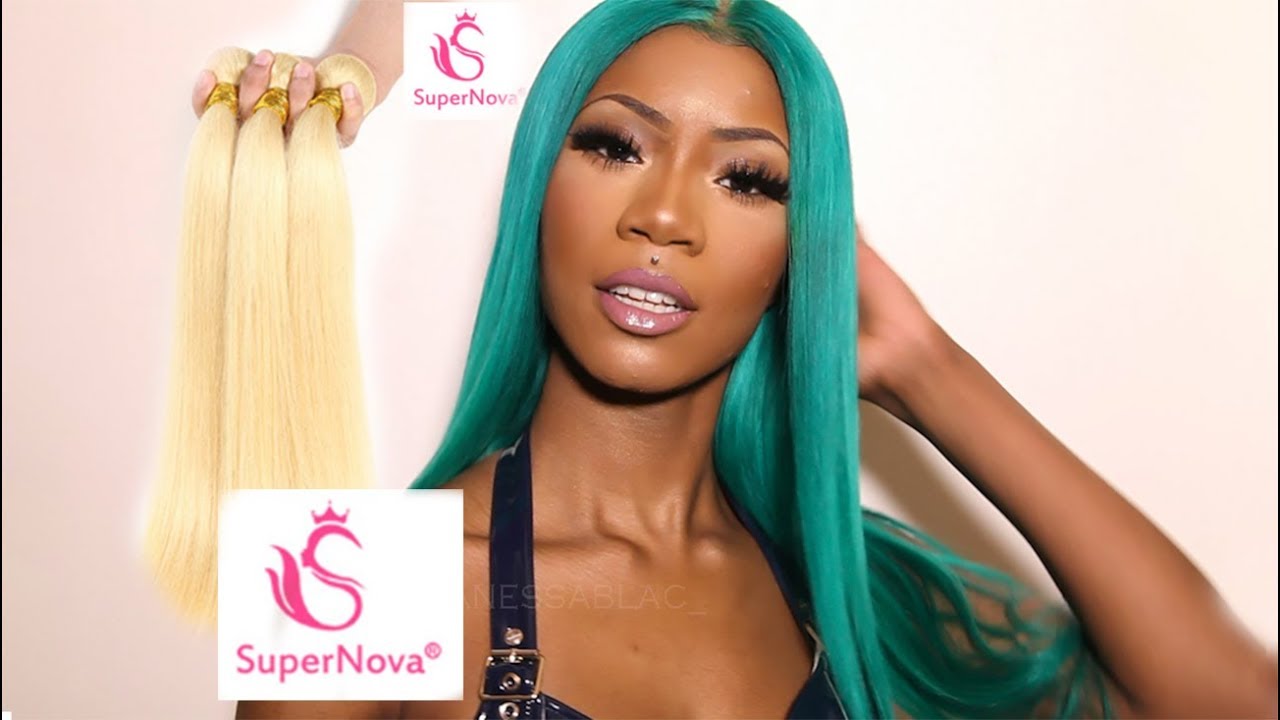 613 BLONDE TO AQUA GREEN | SUPERNOVA HAIR COMPANY(Aliexpress) HAIR REVIEW |