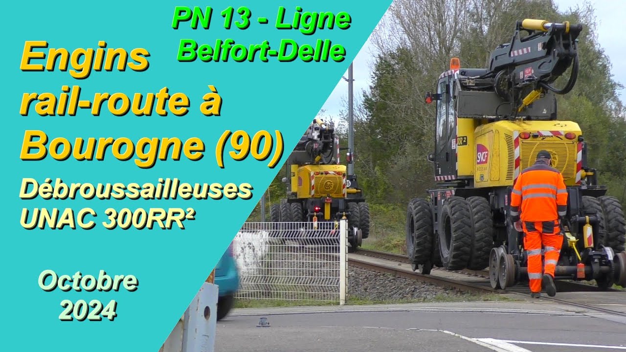 Débroussailleuses Rail-Route UNAC 300RR² - PN 13 Ligne Belfort-Delle - 23 Oct. 2024