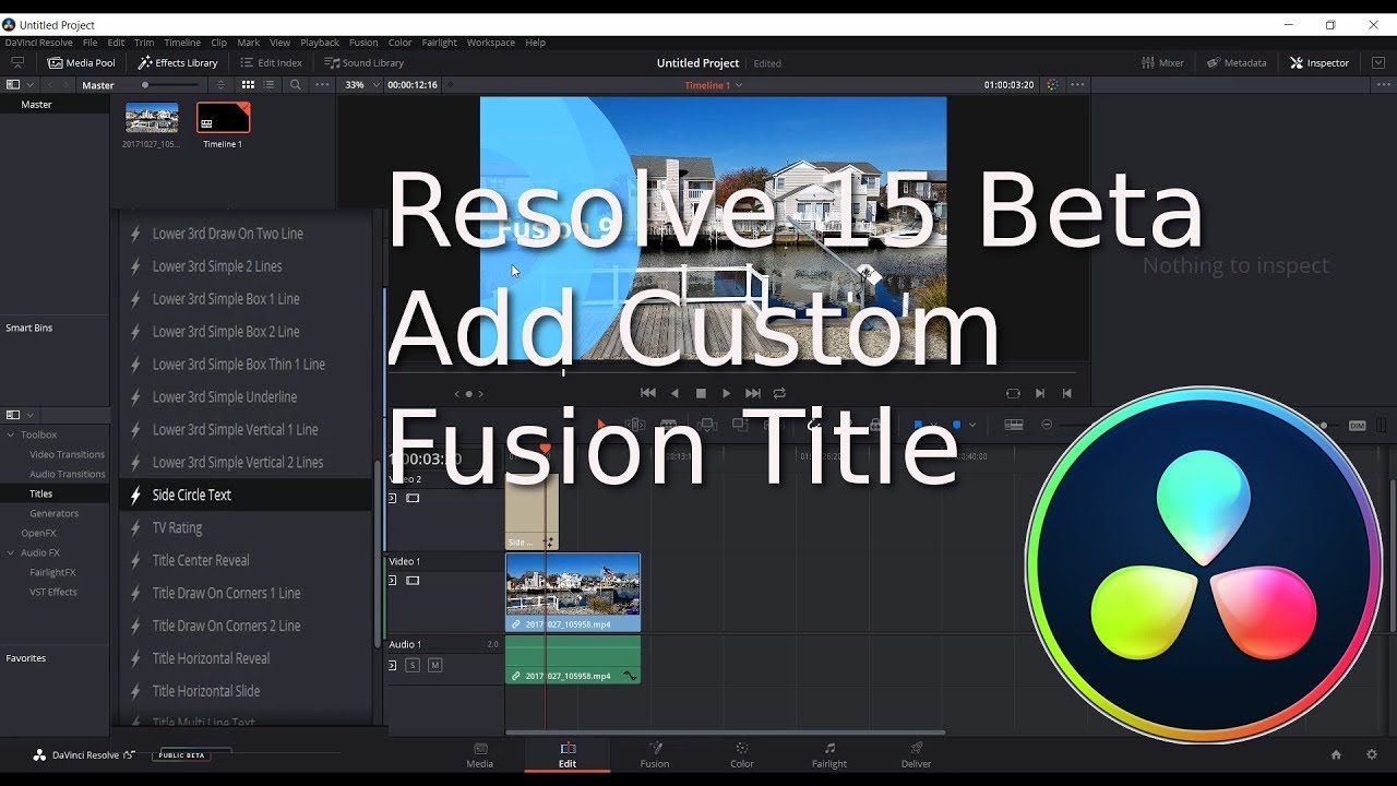 Resolve 15 Add Custom Fusion Titles To Effects Menu