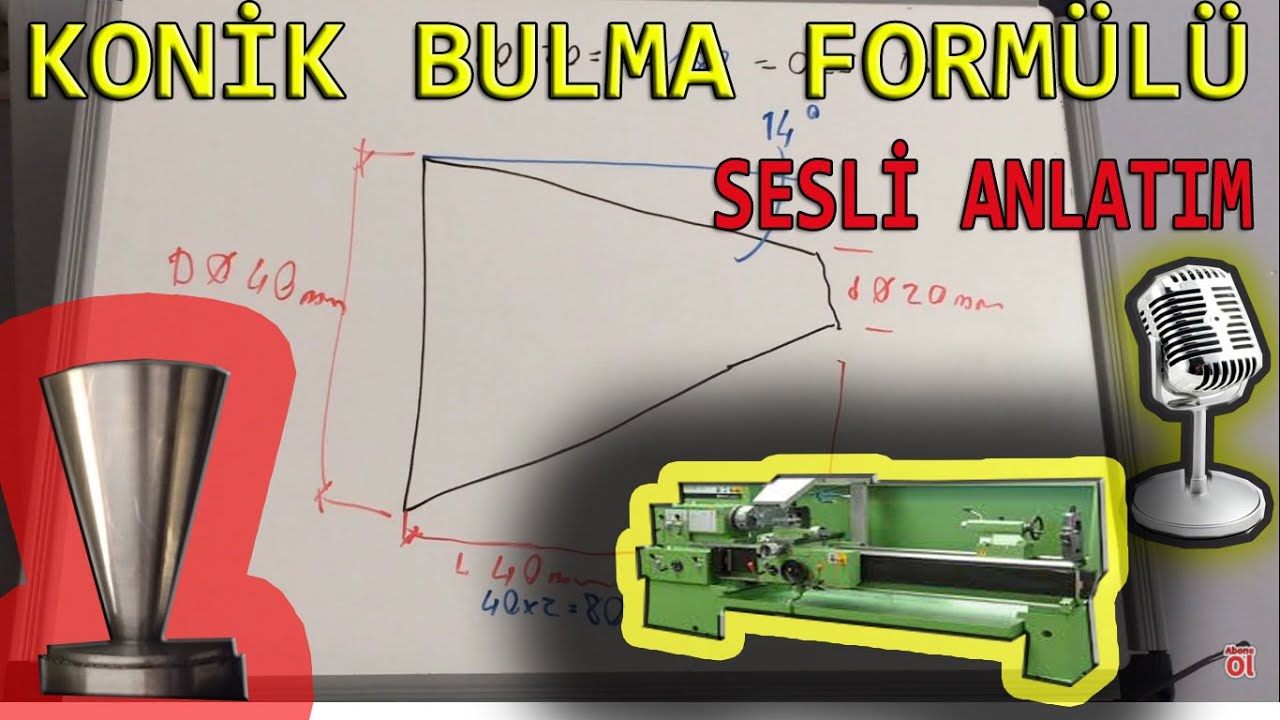 TORNA,CILARIN İŞİNE YARIYCAK KONİK, BULMA,FORMÜLÜ #DREHBANK #LATHE #ТОКАРНЫЙ