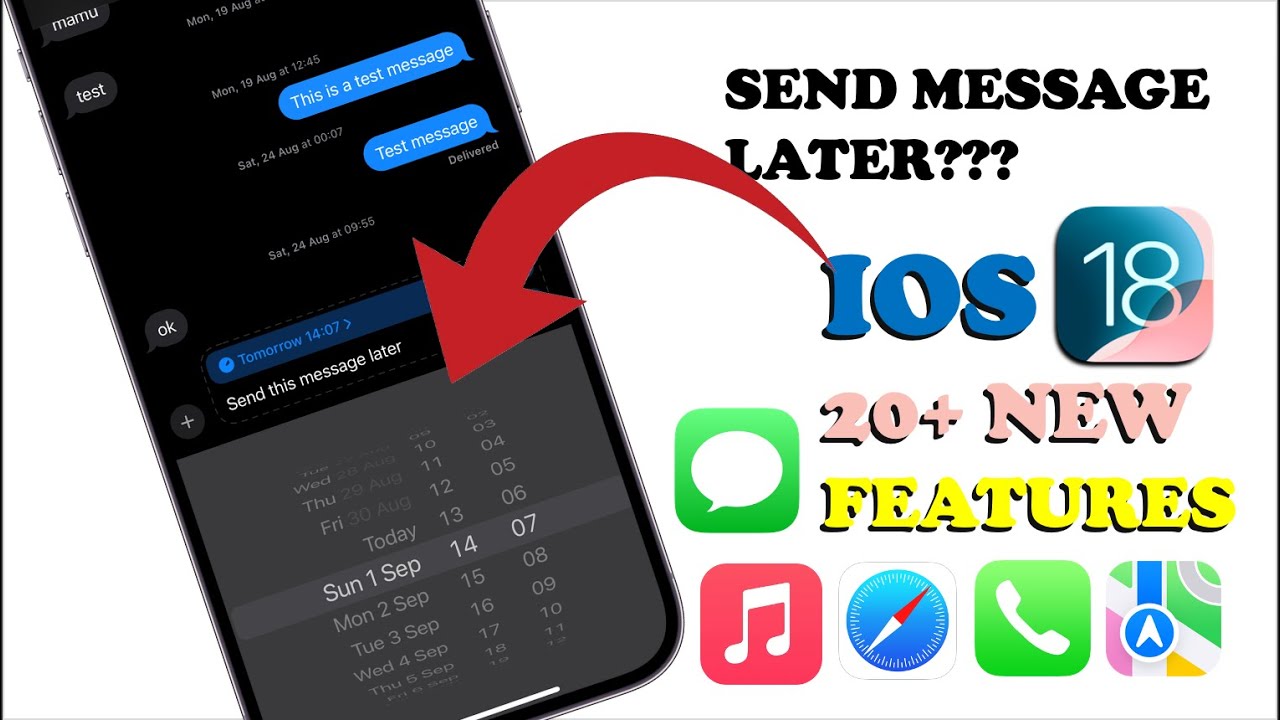 IOS 18 - 20+ New Features and Changes!!! Schedule Messages, Maps Library, Music and more!!!