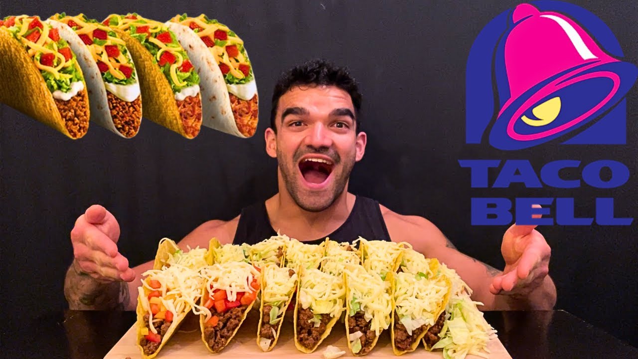TACOS, TACO BELL, BEEF TACOS, CHEESY TACOS, CRUNCHY FOOD ASMR MUKBANG