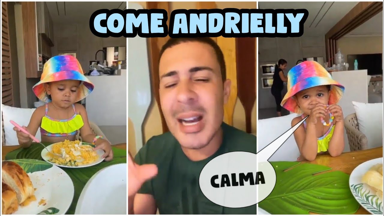 Carlinhos Maia toma café da manhã com Andrielly