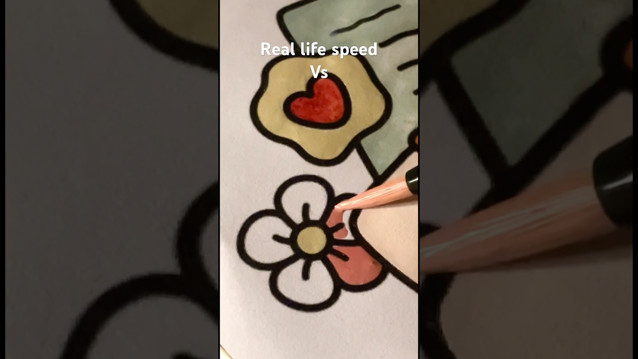 Real life vs Instagram Speed (colouring cocowyo) // FuzzyWynn // #coloringrelaxation #watercolorart