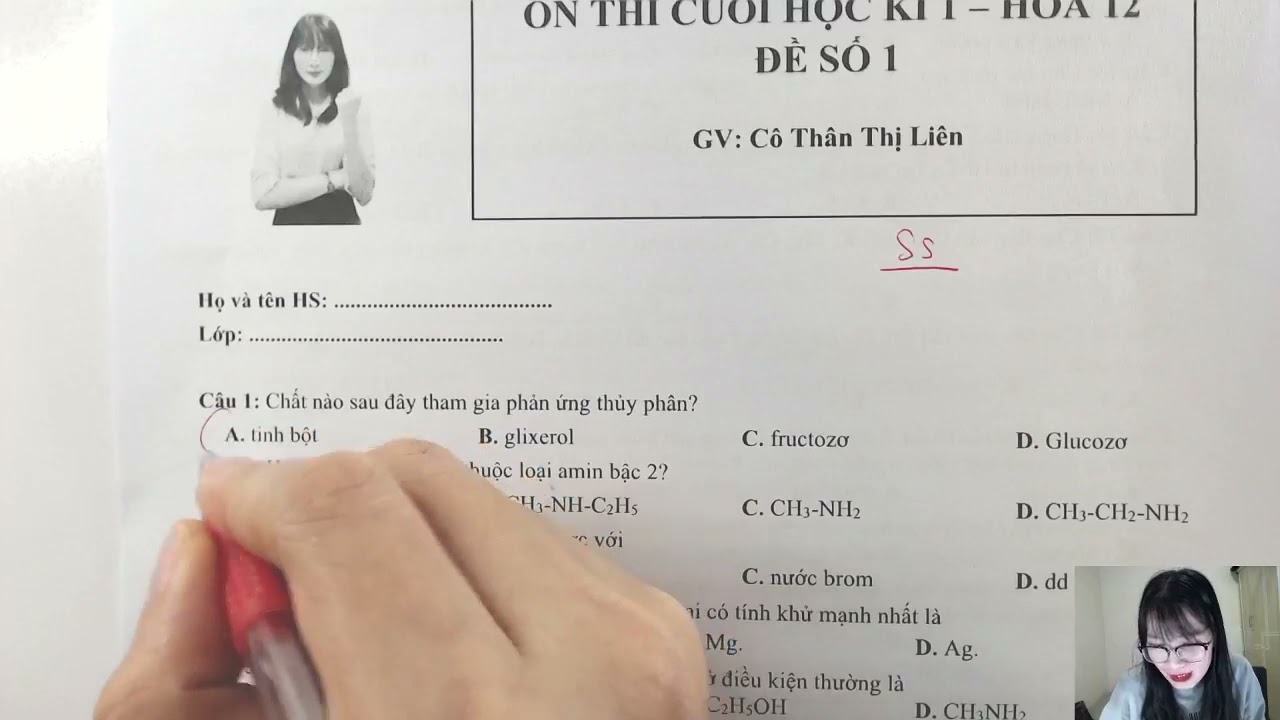 GIẢI ĐỀ ÔN THI CUỐI HK1 - HÓA 12 - ĐỀ 1