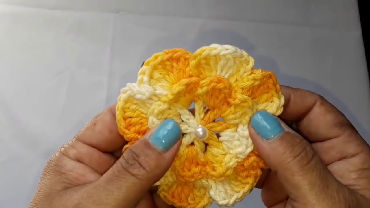Flor Milena de croch&ecirc; f&aacute;cil para aplica&ccedil;&atilde;o -com Elizabeth Silva