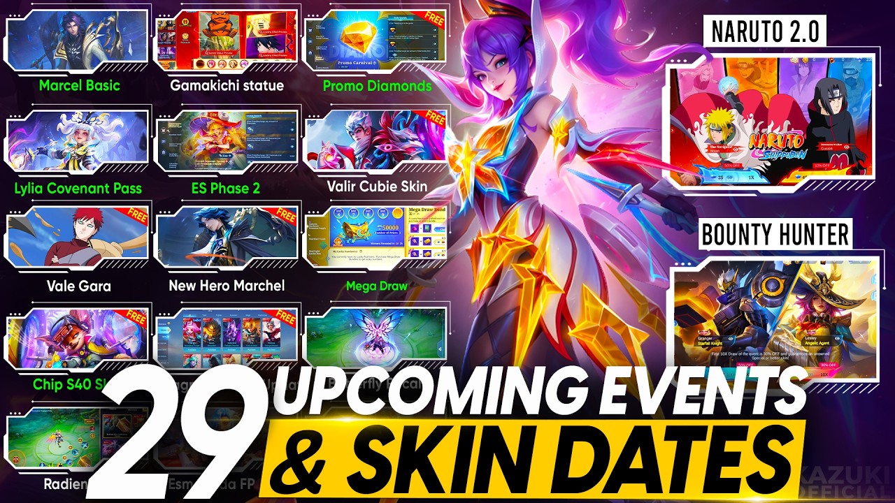 ALL 29 EVENTS AND SKINS MARCH 2026! FANNY LEGEND + NARUTO 2.0 + PROMO DIAMONDS + FULL SCHEDULE