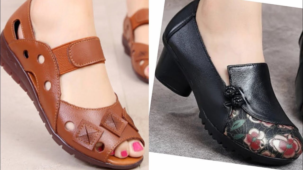 MOST POPULAR WOMEN DRESSES GENUINE LEATHER FOOTWEAR SLIPPER SANDAL SHOES DESIGN