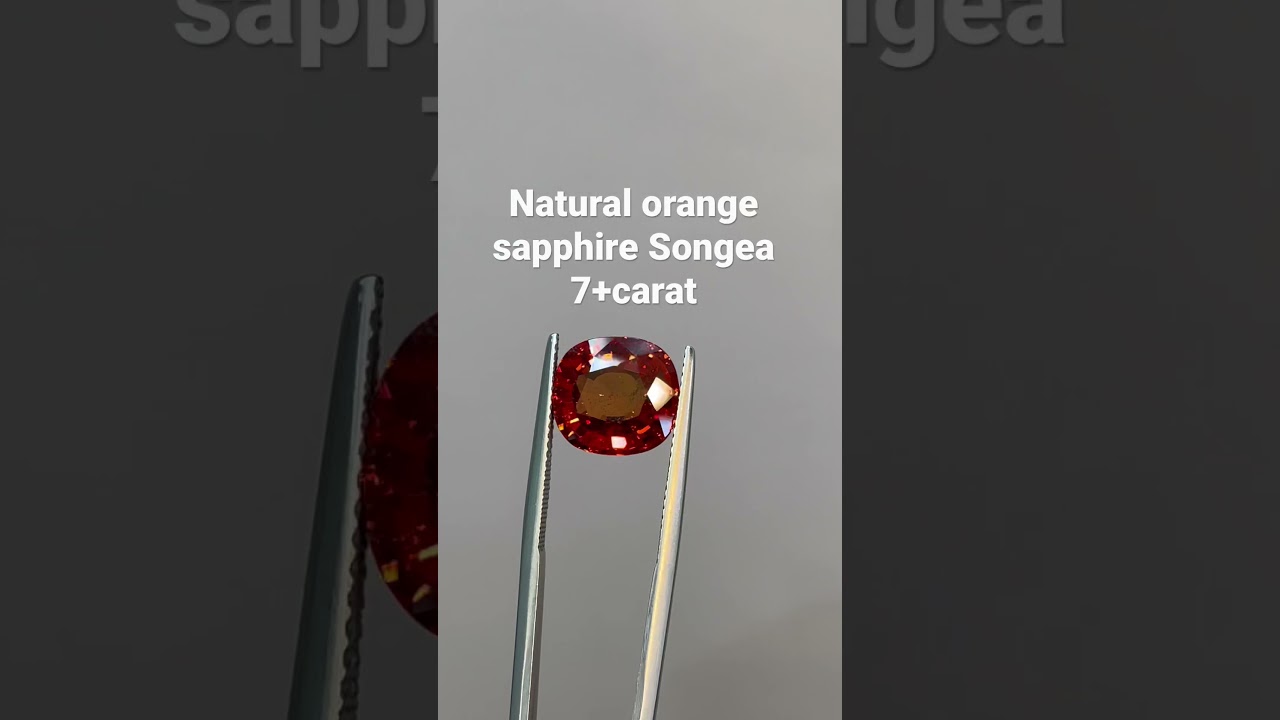 Natural orange sapphire Songea #sapphire #orangesapphire #naturalsapphire #gemstone #gems #shorts