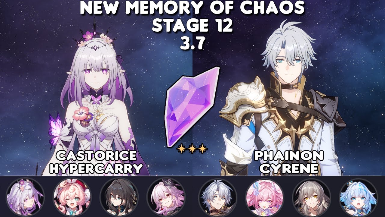 New MoC v3.7 | E0S1 Castorice & E0S1 Phainon x Cyrene | Stage 12 - 3⭐| Honkai Star Rail