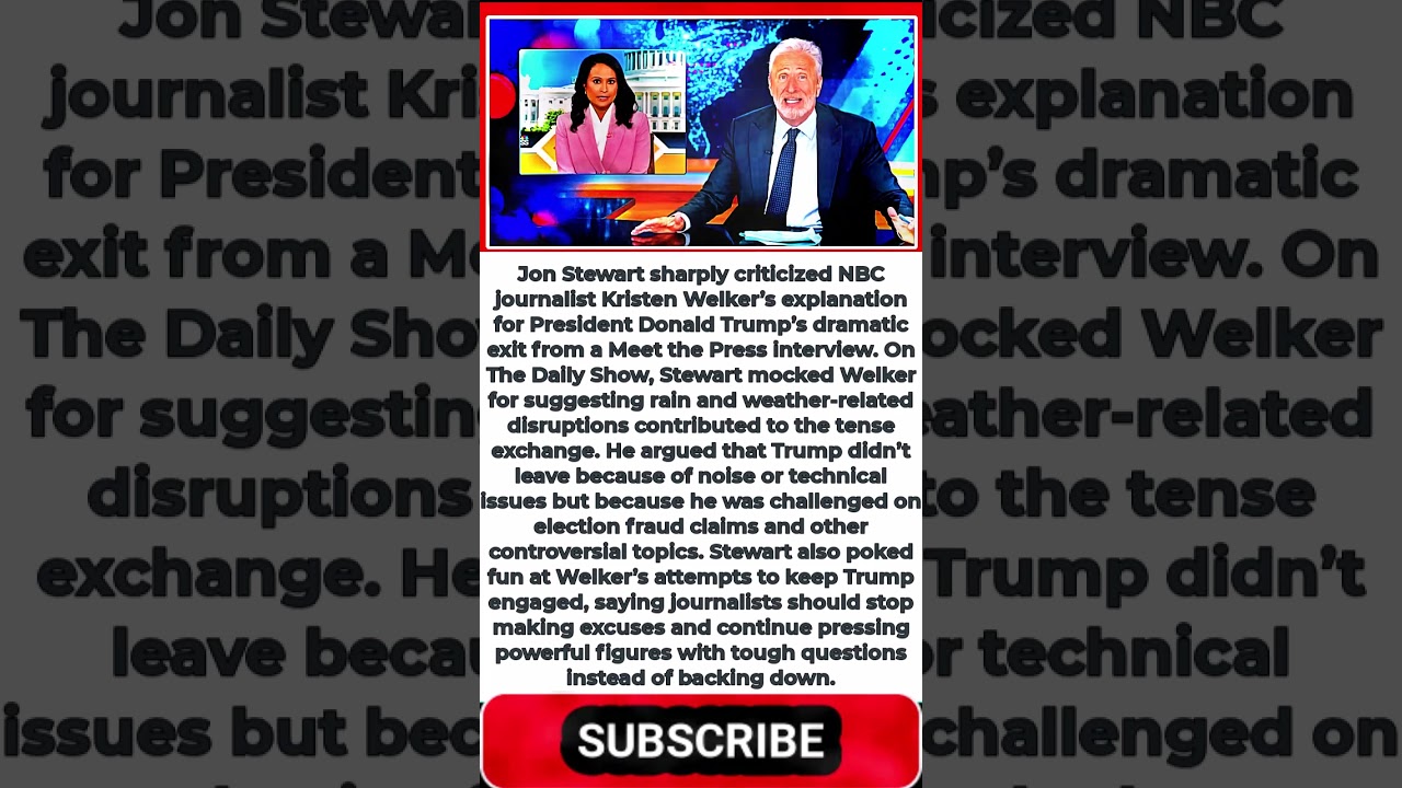 Jon Stewart Torches Kristen Welker&rsquo;s Handling of Trump Interview: &lsquo;F*ck That!&rsquo;